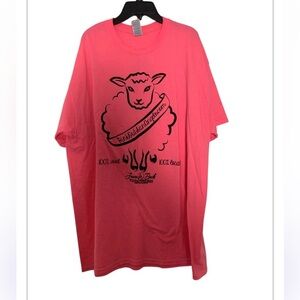 Vintage Pink Out SunAngelo Sheep Lamb Pink Cotton Tee Extra Large